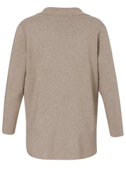 Strickjacke aus Viskosemix - 741-mokka melange - Braun