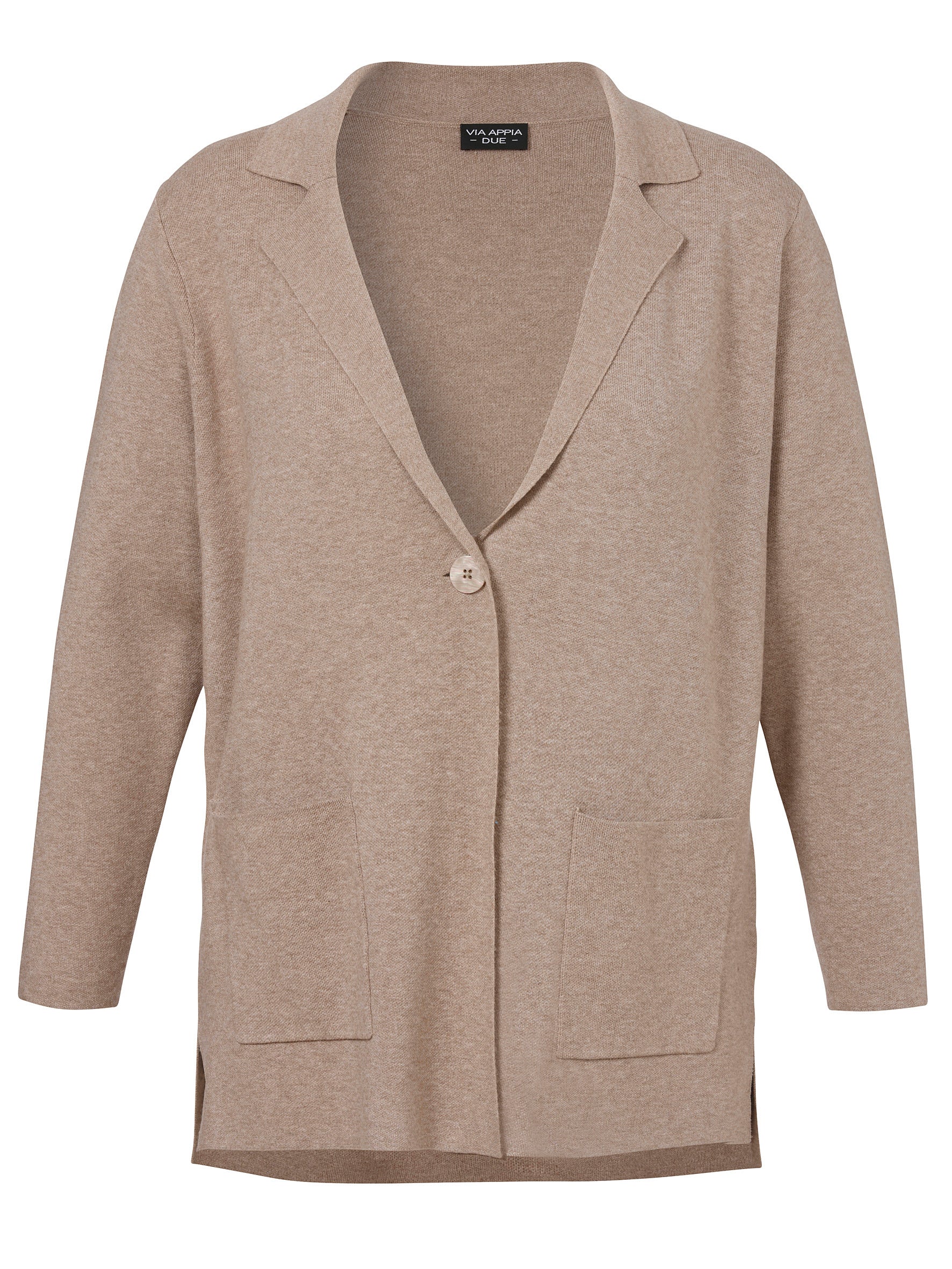 Strickjacke aus Viskosemix - 741-mokka melange - Braun