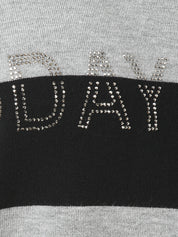 Sweatshirt aus Viskosemix - 151100-grau melange/schwarz - Grau