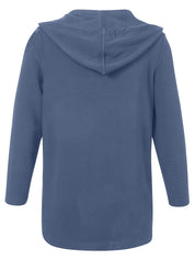 Strickjacke mit Kapuze - 840-bleu - Blau