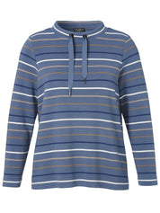 Strickpullover aus Viskose - 843-bleu multicolor - Blau