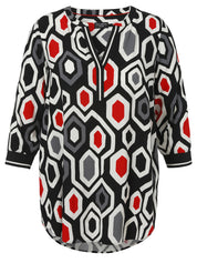 Schlupfbluse aus Viskose - 103-schwarz multicolor - Schwarz