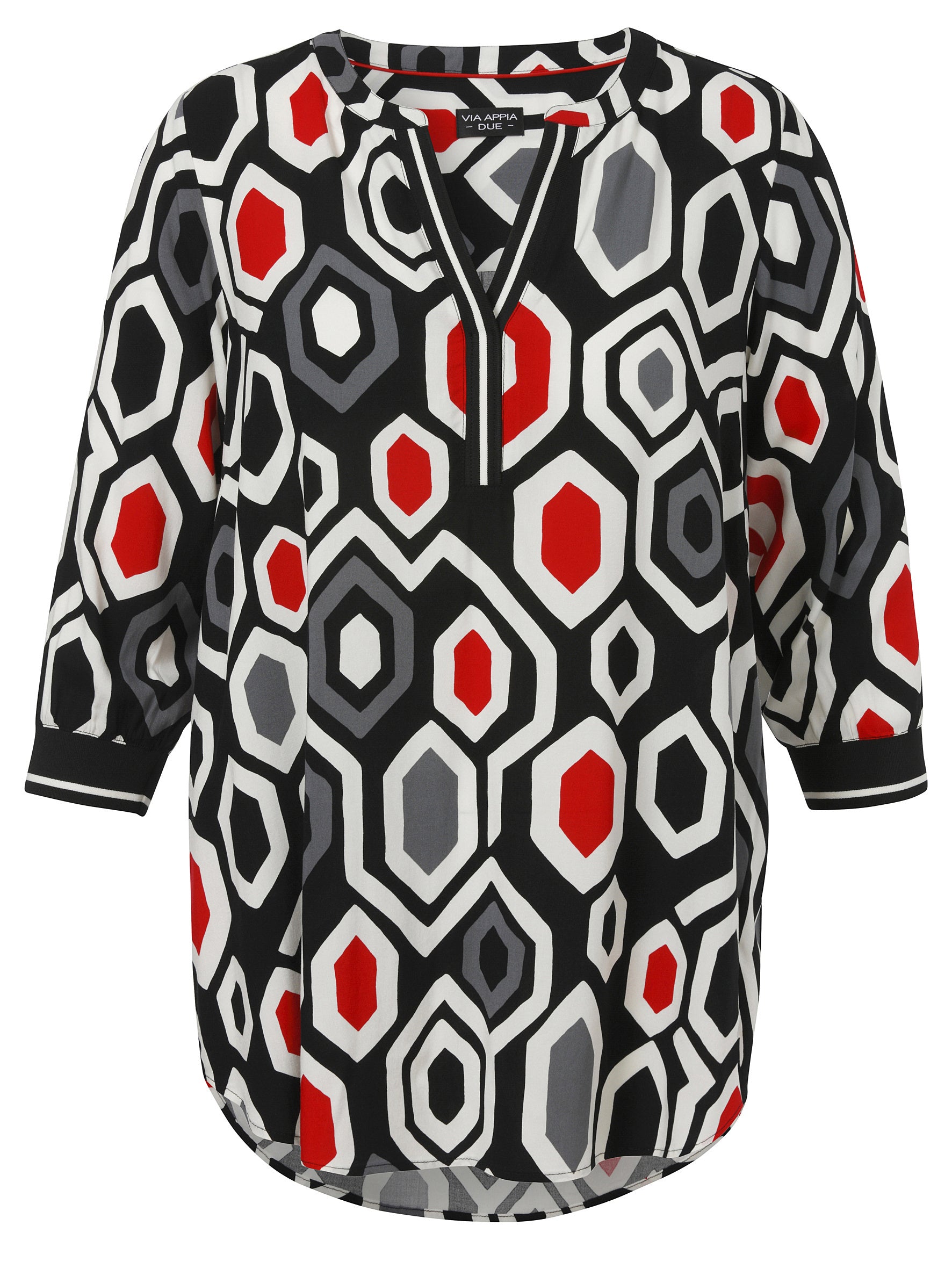 Schlupfbluse aus Viskose - 103-schwarz multicolor - Schwarz