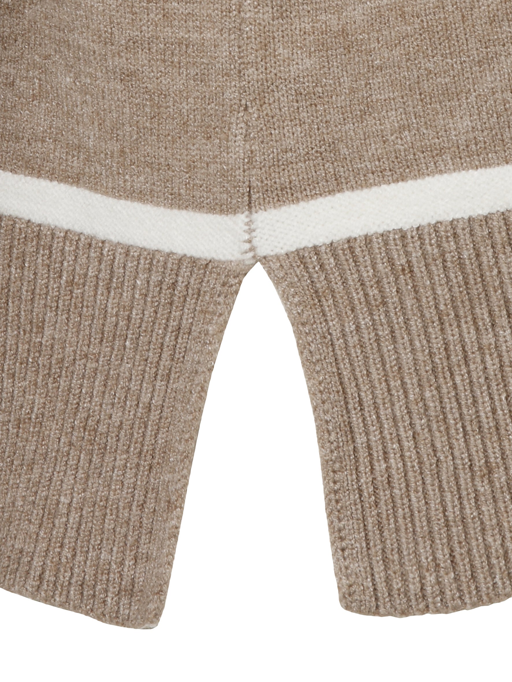 Strickpullover - 741920-mokka melange /creme - Beige