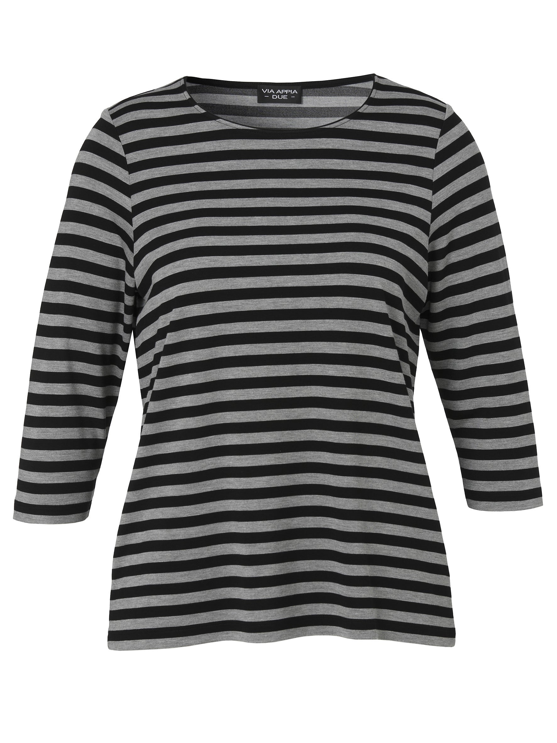 Langarmshirt aus Viskosemix - 100151-schwarz/grau melange - Grau