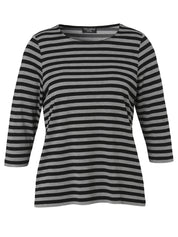 Langarmshirt aus Viskosemix - 100151-schwarz/grau melange - Grau