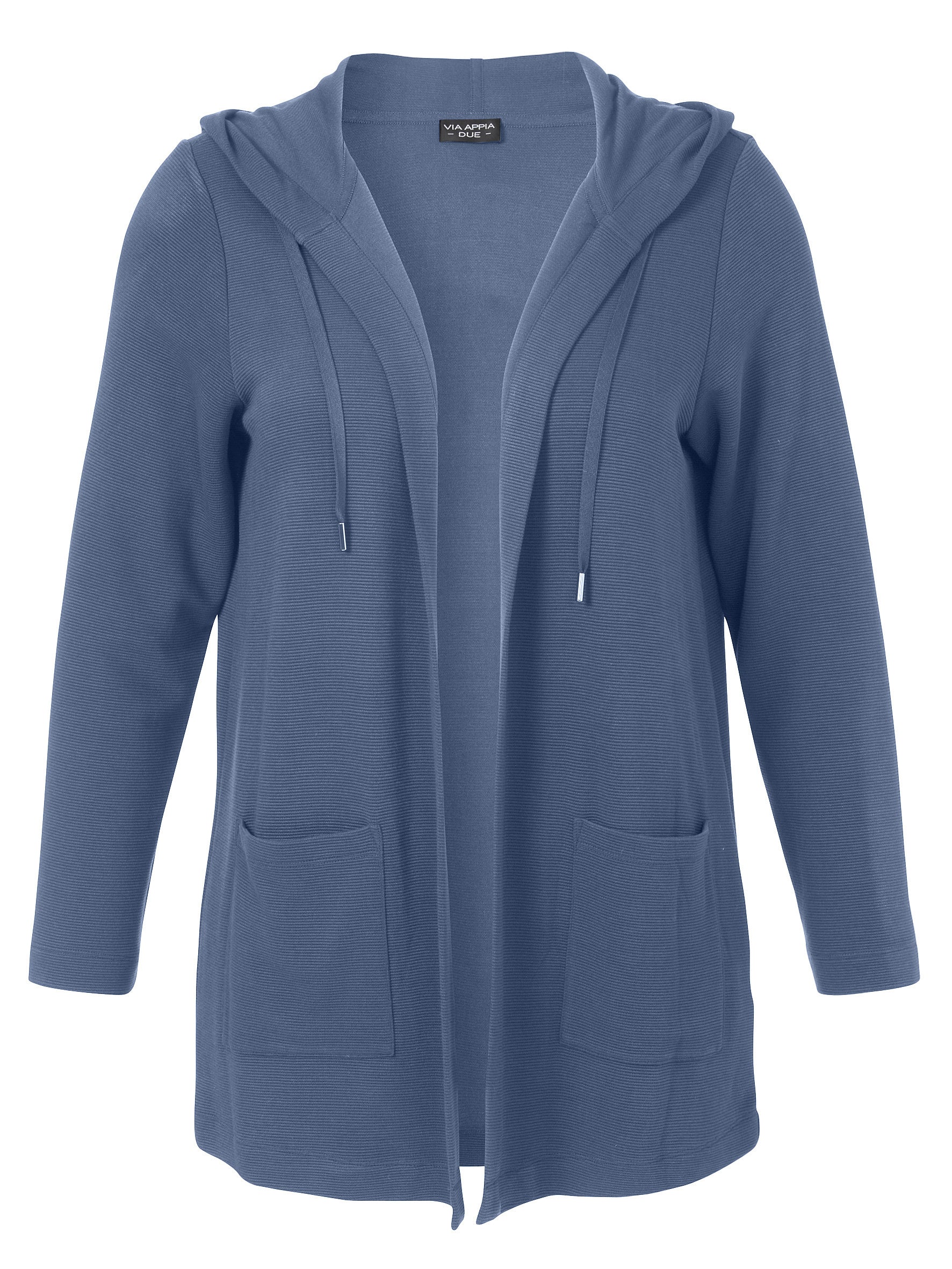 Strickjacke mit Kapuze - 840-bleu - Blau