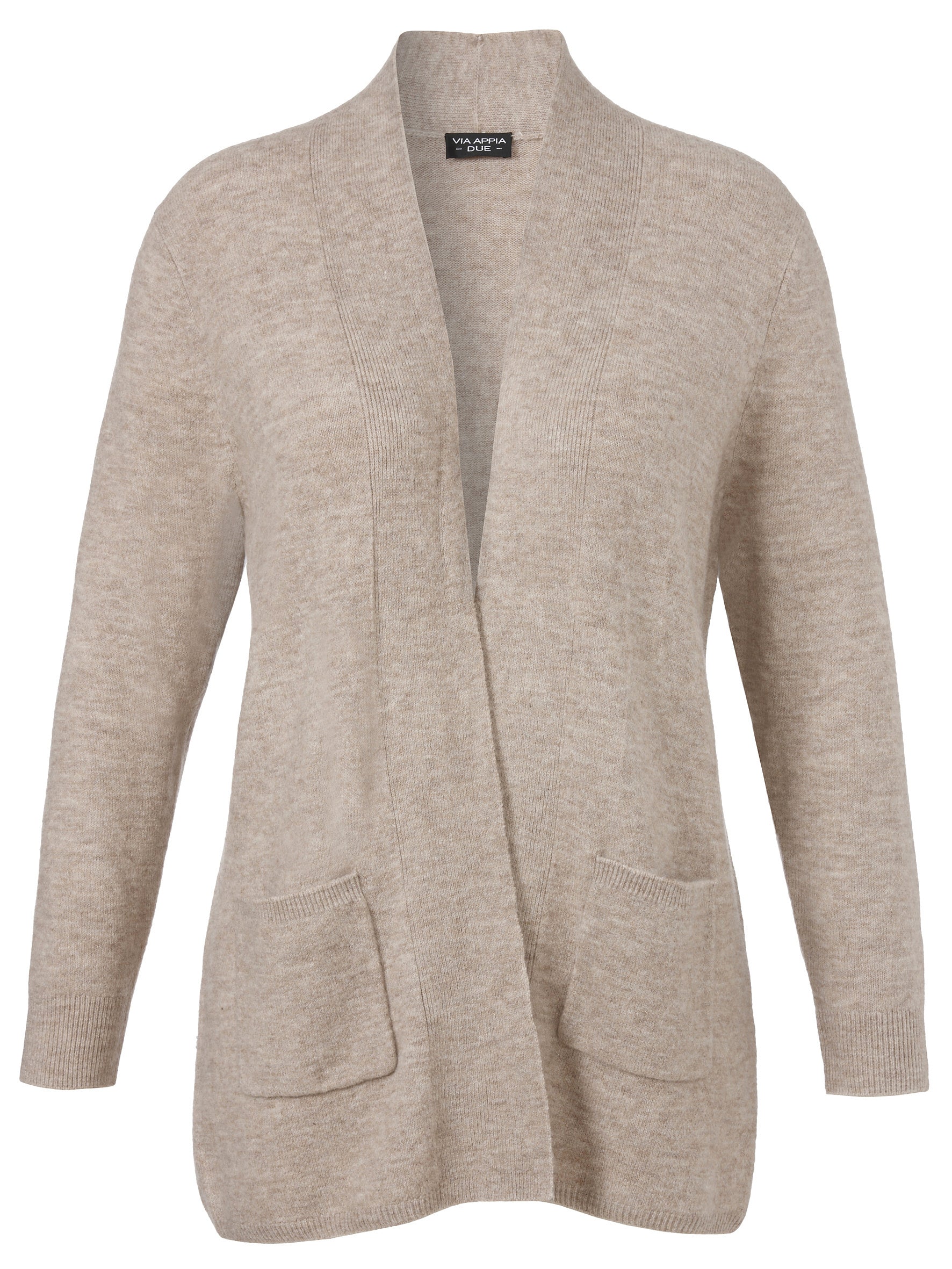 Strickjacke - 741-mokka melange - Beige