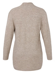 Strickjacke - 741-mokka melange - Beige