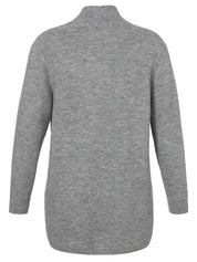 Strickjacke - 151-grau melange - Grau