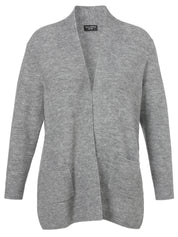 Strickjacke - 151-grau melange - Grau