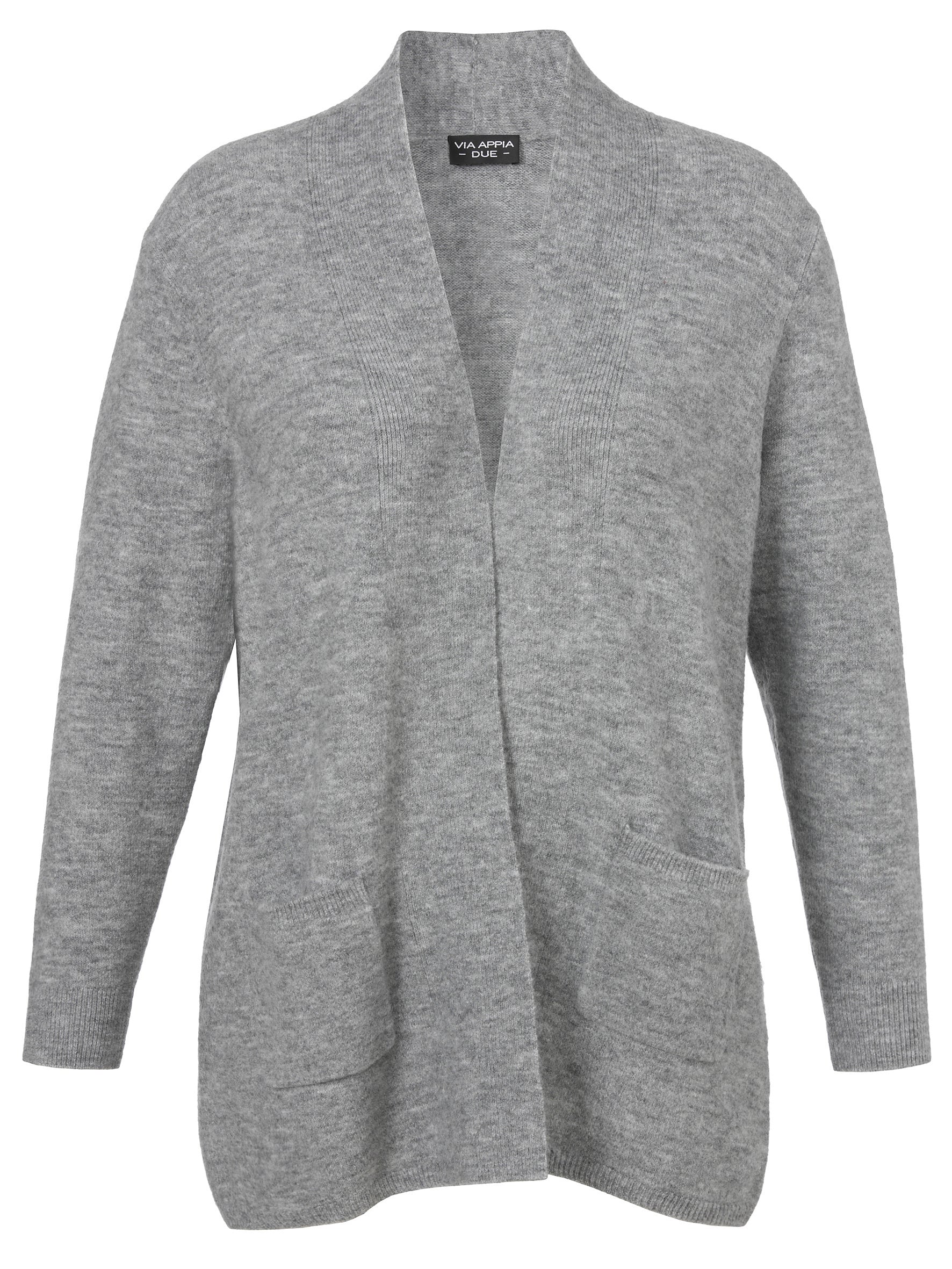 Strickjacke - 151-grau melange - Grau