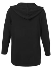 Strickjacke mit Kapuze - 100-schwarz - Schwarz
