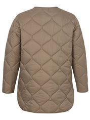Steppjacke mit Rundhalsausschnitt - 740-mokka - Braun