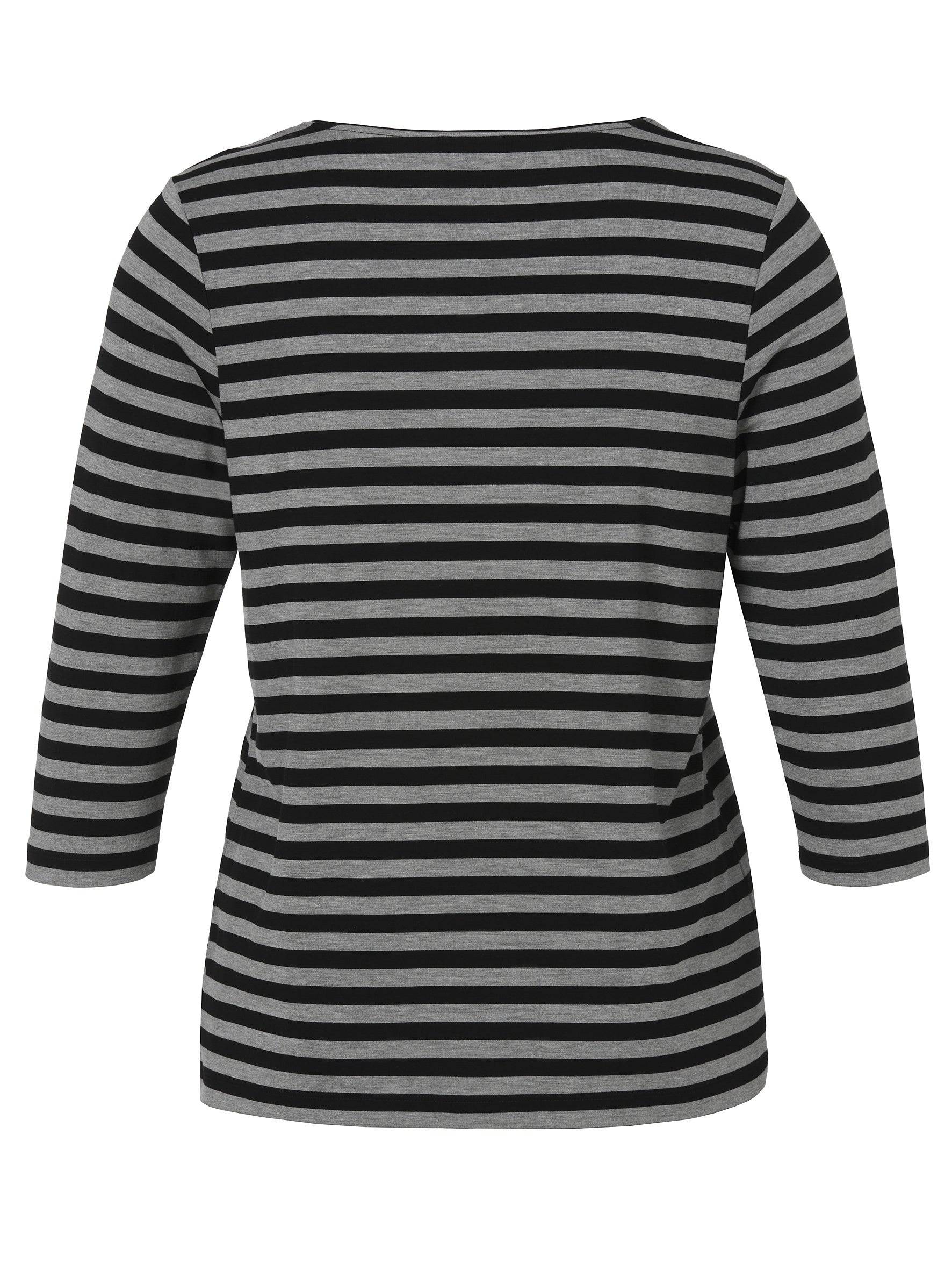 Langarmshirt aus Viskosemix - 100151-schwarz/grau melange - Grau