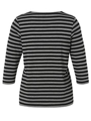 Langarmshirt aus Viskosemix - 100151-schwarz/grau melange - Grau