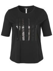 T-Shirt aus Baumwolle - 104104-black / black - Schwarz