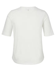 T-Shirt aus Baumwolle - 954104-offwhite / black - Weiß