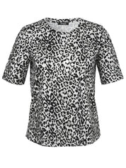 T-Shirt aus Baumwolle - 957-offwhite multicolor - Weiß