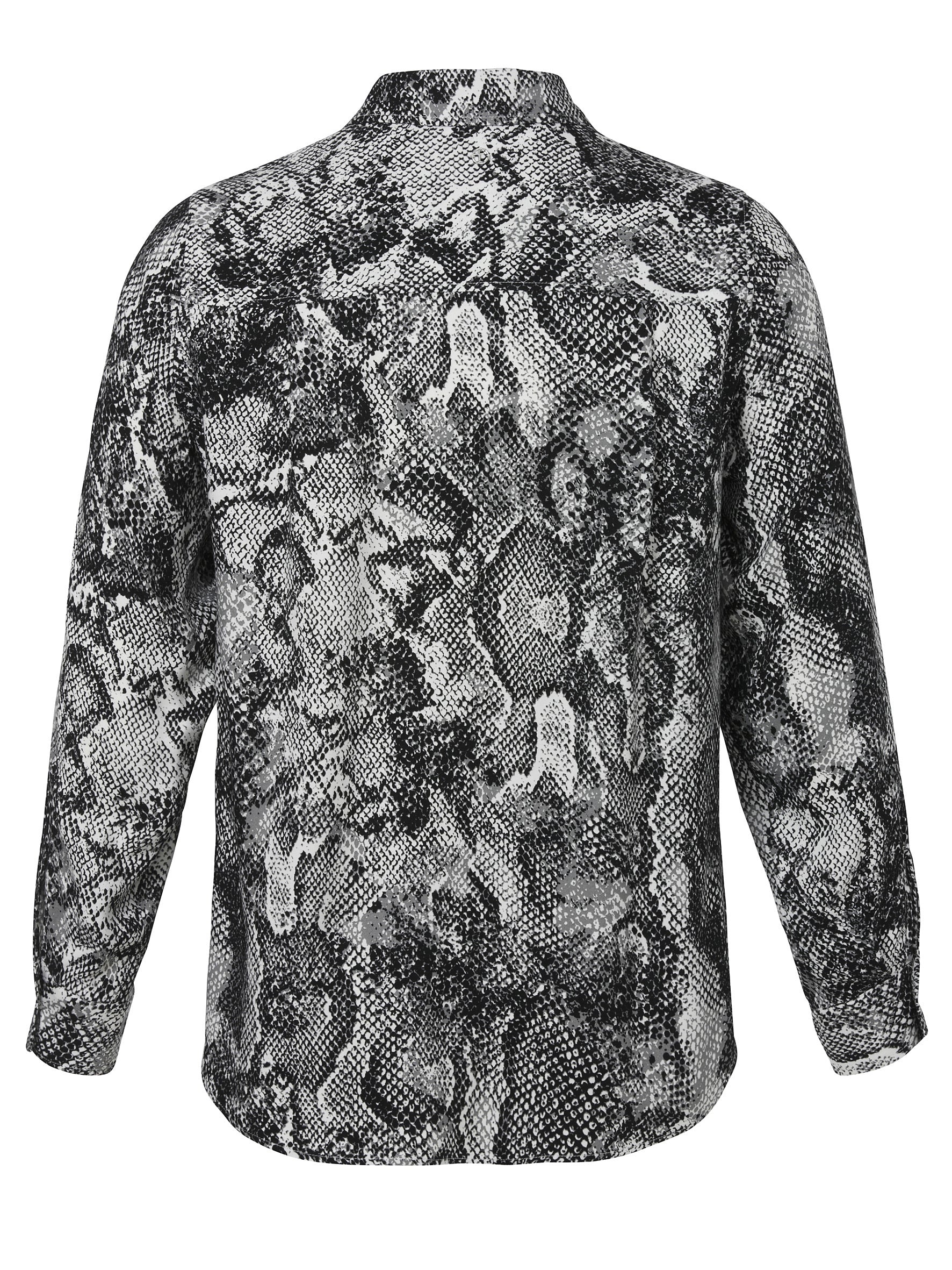 Bluse aus Viskose - 107-black multicolor - Schwarz