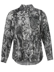 Bluse aus Viskose - 107-black multicolor - Schwarz