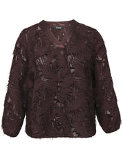 Schlupfbluse mit V-Ausschnitt - 314-wild berry - Rot