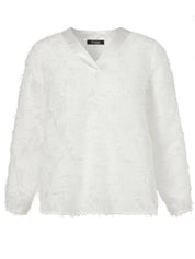 Schlupfbluse mit V-Ausschnitt - 954-offwhite - Weiß