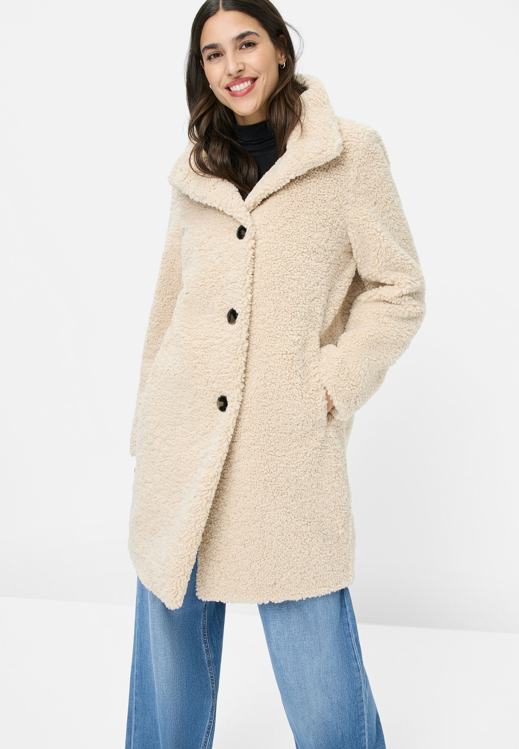 Teddy-Mantel aus Fun Fur - 0011 - Beige