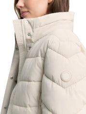 Puffer-Jacke mit abnehmbarer Kapuze - 27609-cold beige - Creme