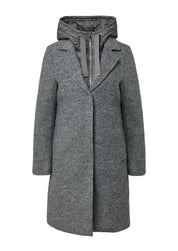 Mantel mit Steppeinsatz - 97W2-GREY/BLACK - Grau