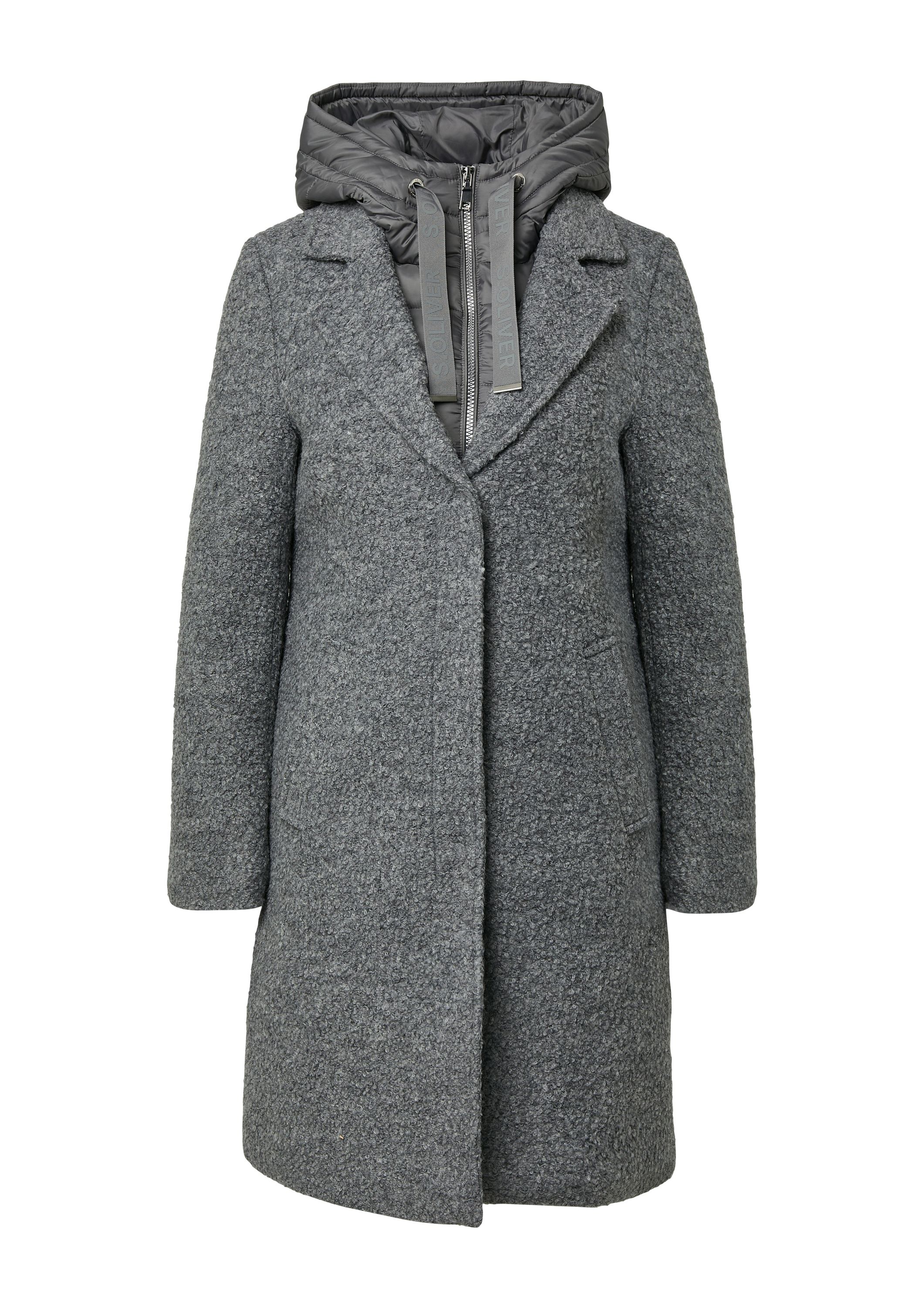 Mantel mit Steppeinsatz - 97W2-GREY/BLACK - Grau