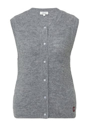 Strickweste aus Alpakamix - 97W2-GREY/BLACK - Grau