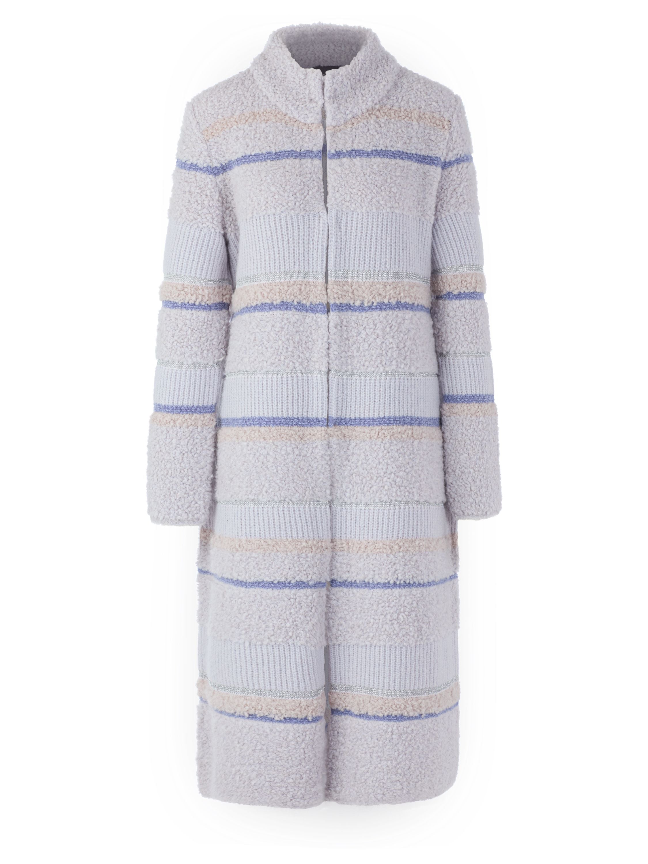 Strickmantel mit Stehkragen - 710 - Violett