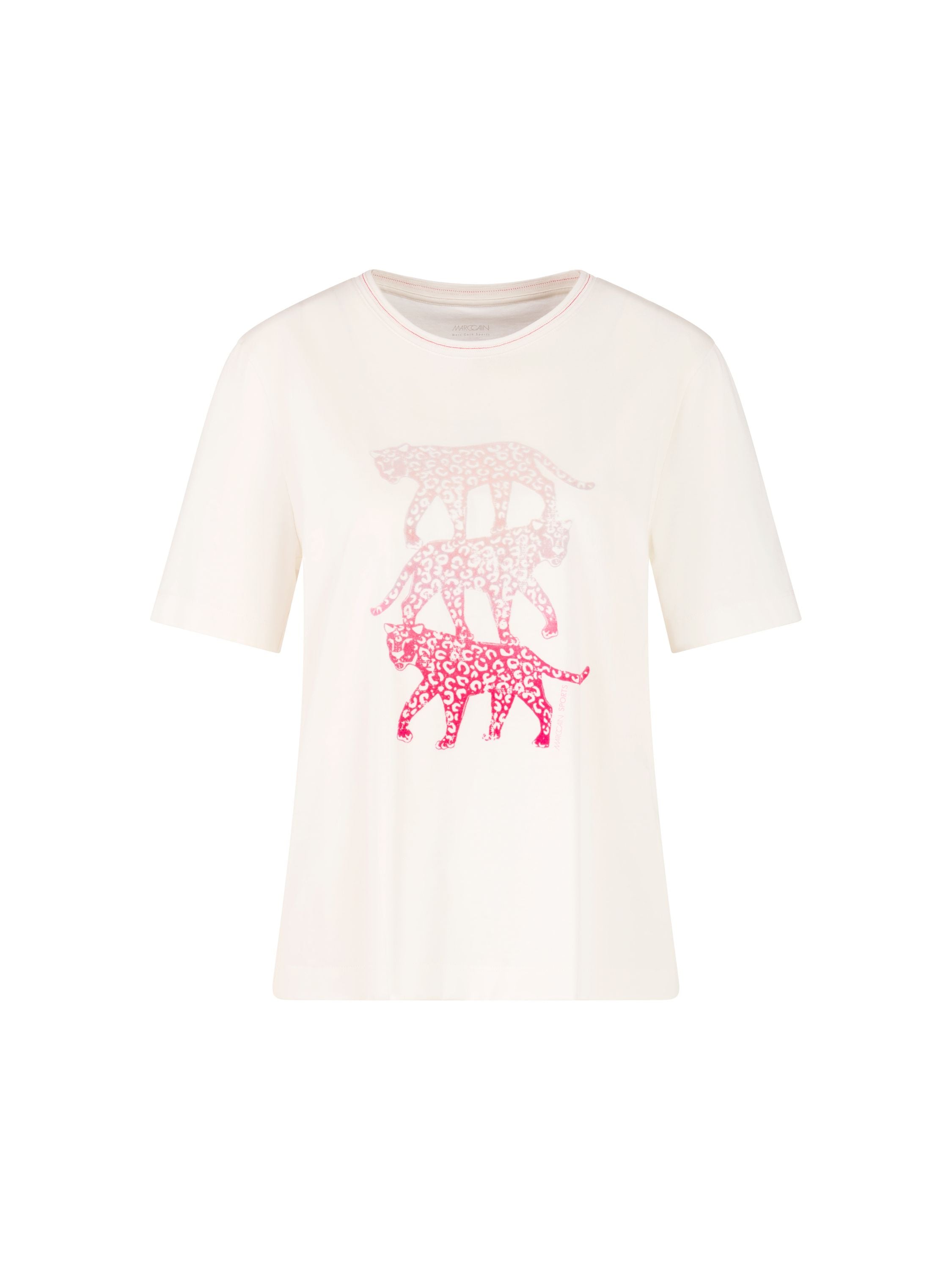 T-Shirt mit Leoparden Aufdruck - 110 - Weiß