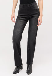Jeans LARA Wide Leg - 1158-anthracite used - Grau