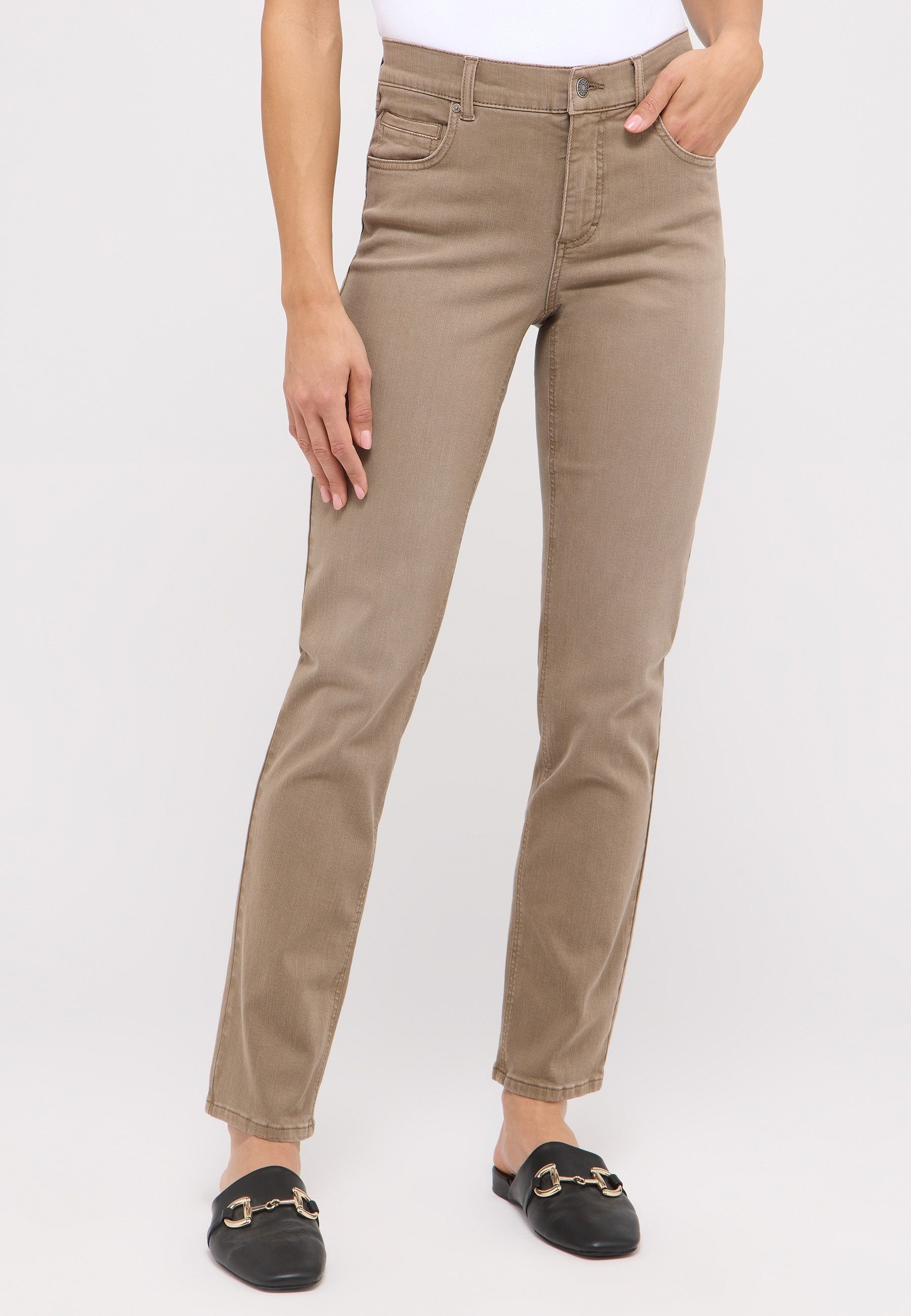 Jeans CICI Slim Fit - 4445-truffle used - Braun