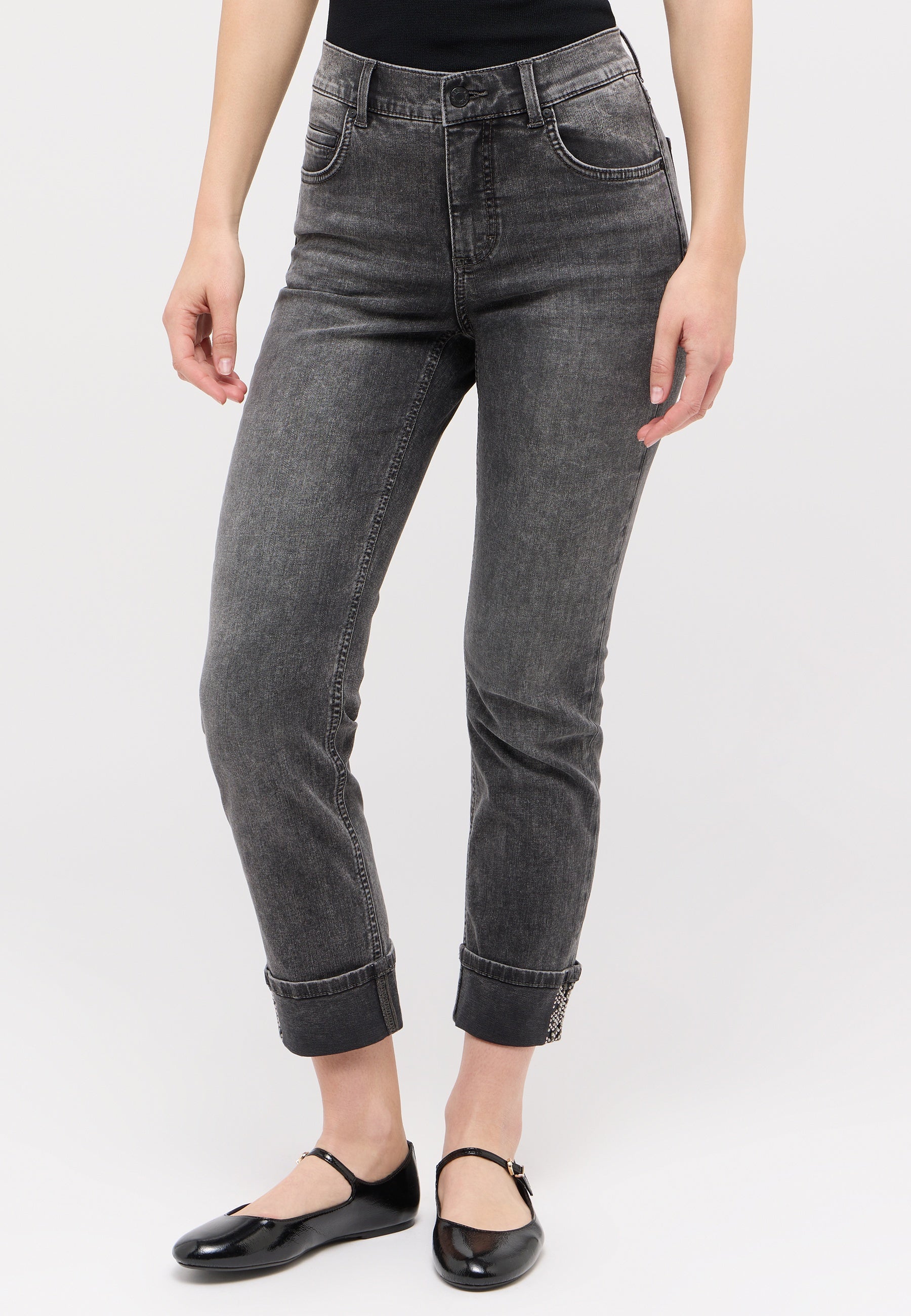 Jeans CICI CROP GLAM Slim Fit - 12758-grey random used - Grau