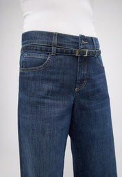 Jeans Wide Leg Liz Belt - 3158-dark indigo used - Blau