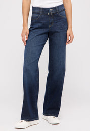 Jeans Wide Leg Liz Belt - 3158-dark indigo used - Blau
