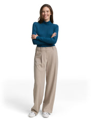 Rollkragenpullover - 13183-Dark Petrol - Blau