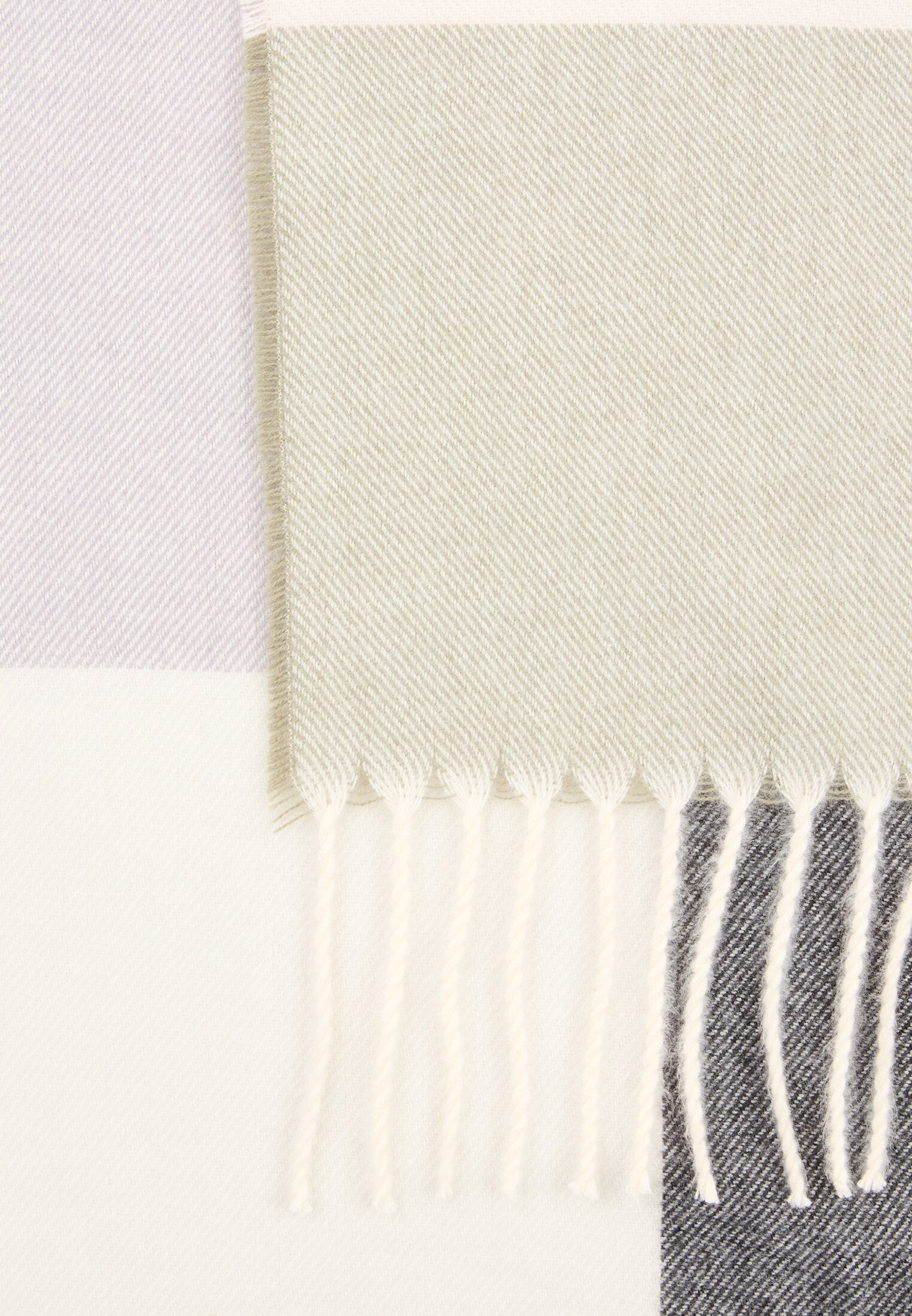 Schal kariert mit Fransen - 24-Misty Lilac - Violett