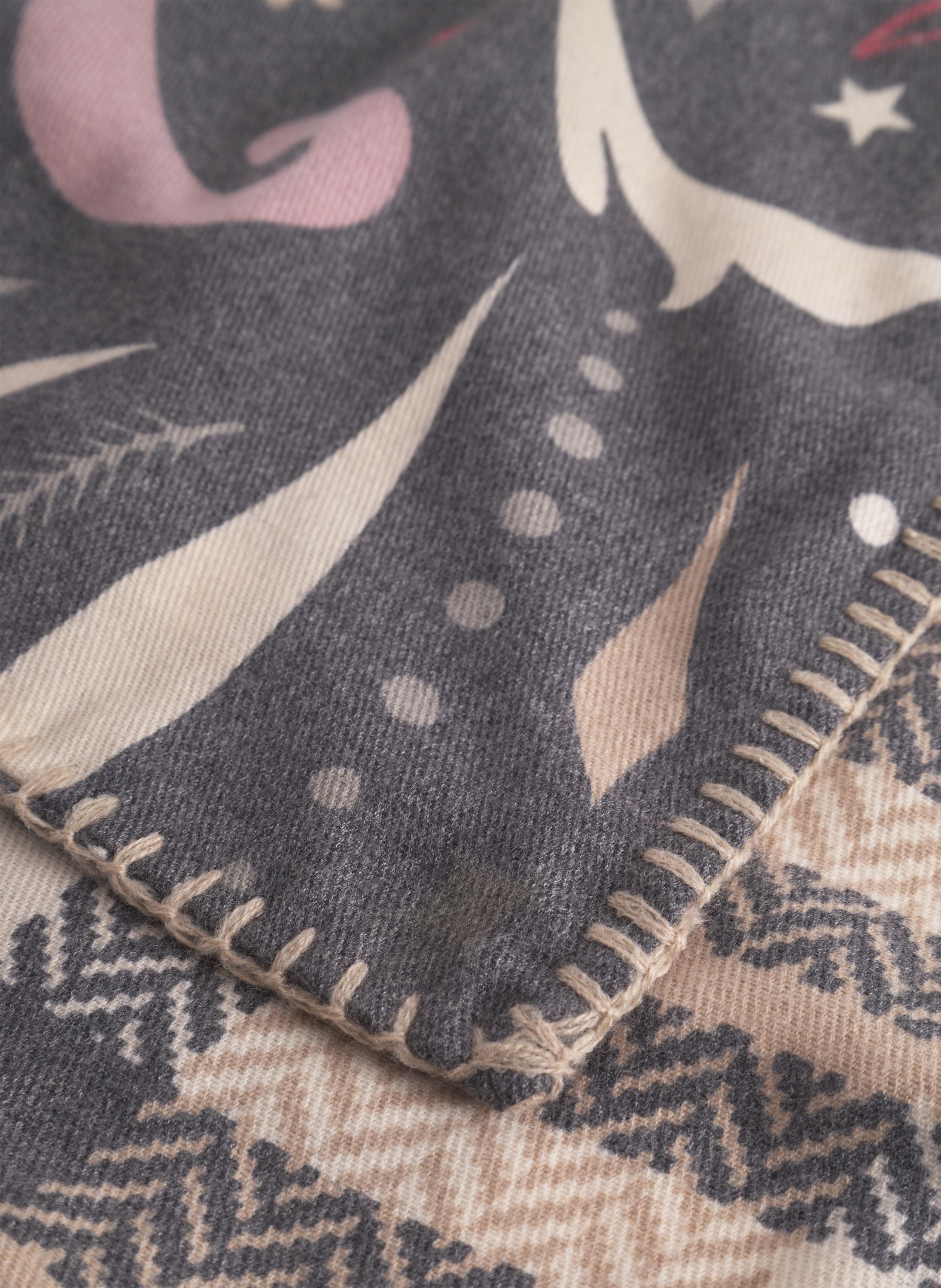 Dreieckstuch mit winterlichen Motiven - BLK2 - Schwarz