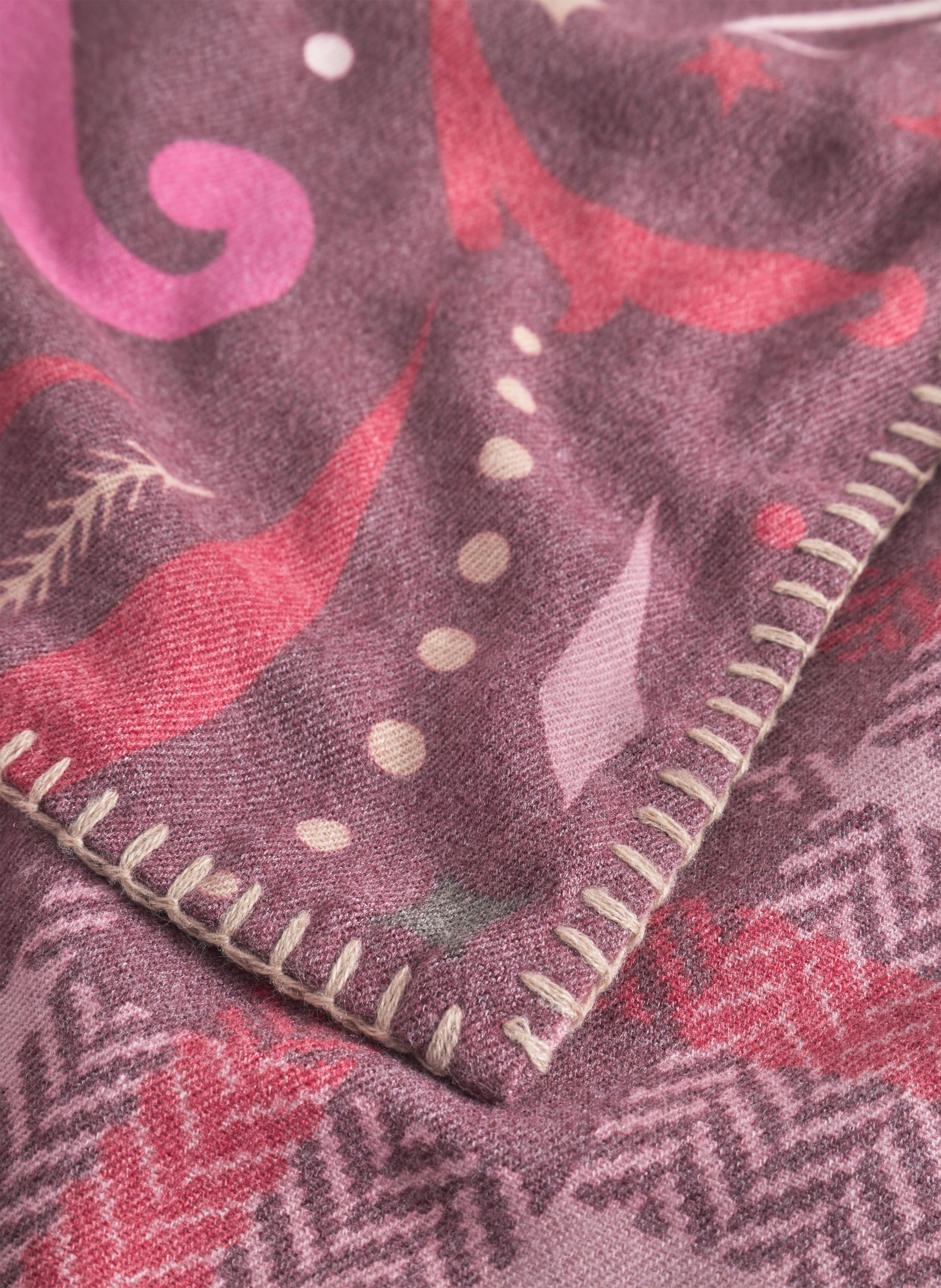 Dreieckstuch mit winterlichen Motiven - RED3 - Rot