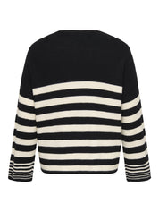 Strickpullover - Black/Whitecap Gray Melange - Weiß | Schwarz