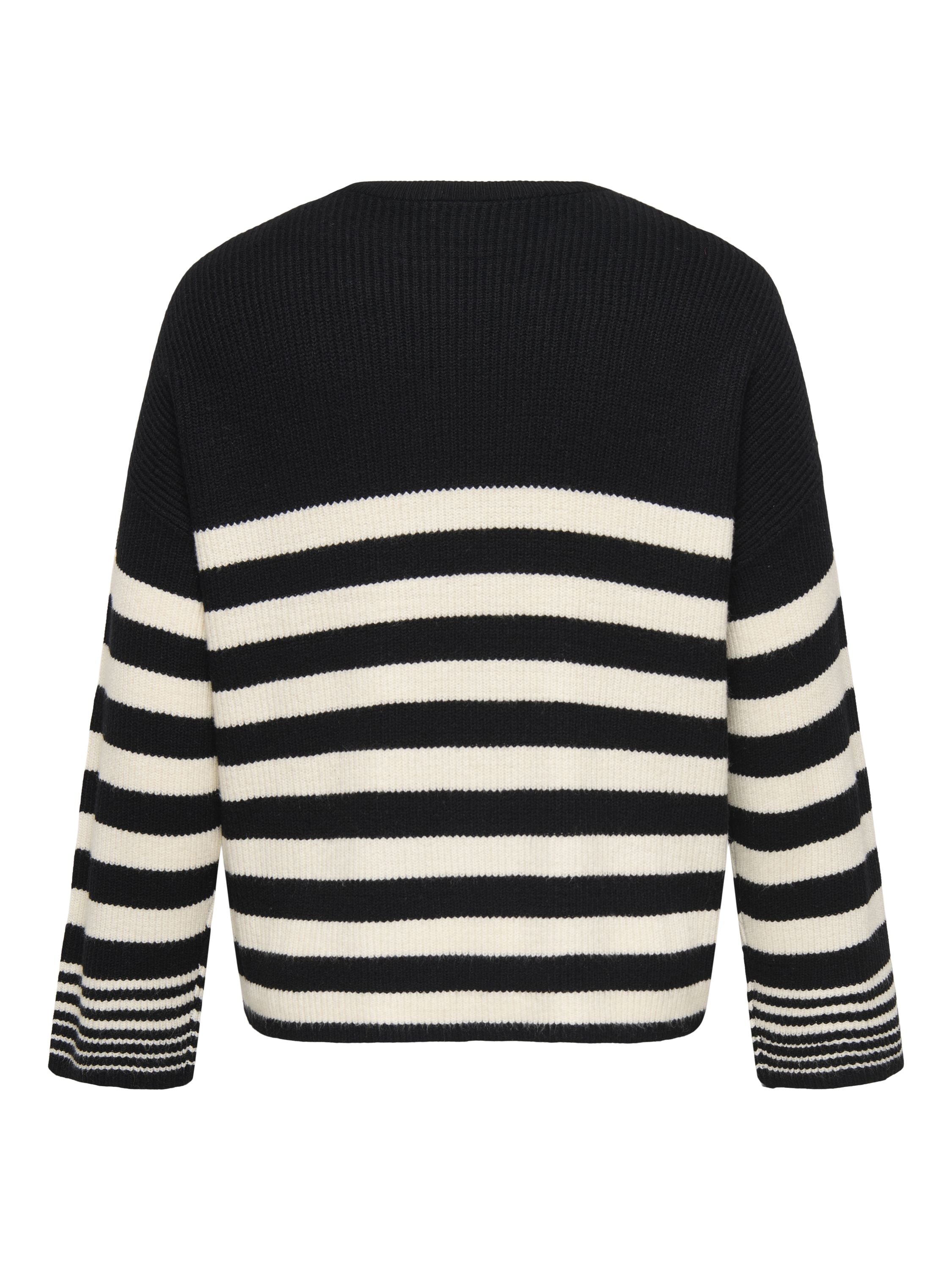 Strickpullover - Black/Whitecap Gray Melange - Weiß | Schwarz