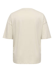 T-Shirt aus Bio-Baumwolle - Pumice Stone/Leo Cherry - Weiß
