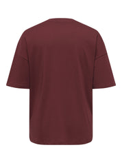 T-Shirt aus Bio-Baumwolle - Cabernet/LOVE - Rot