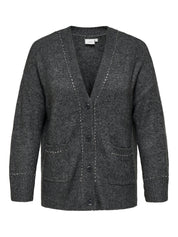 Cardigan - Medium Grey Melange/Silver Stu - Grau
