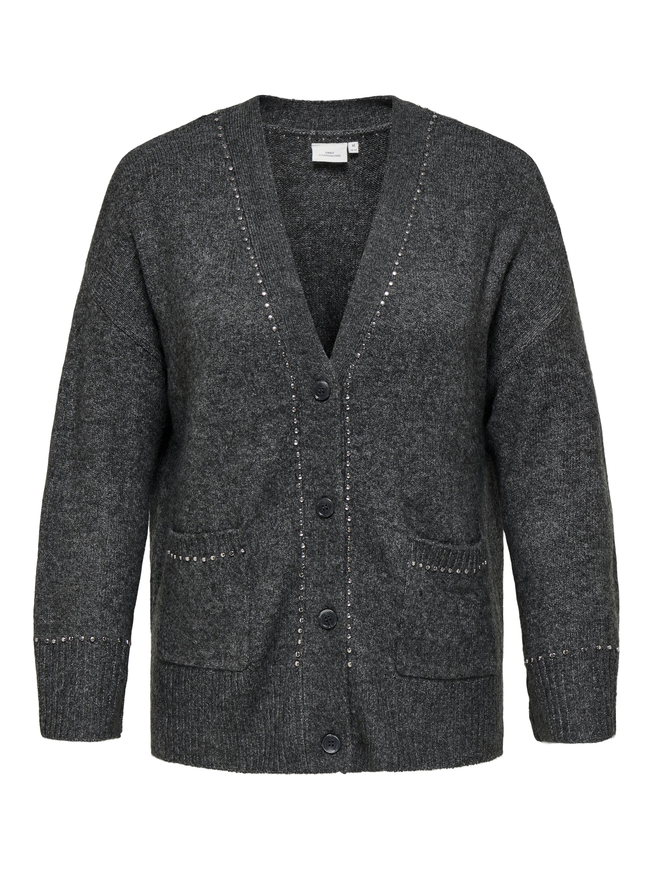 Cardigan - Medium Grey Melange/Silver Stu - Grau