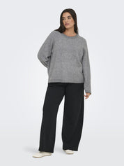 Strickpullover - Medium Grey Melange/Dark Grey - Grau